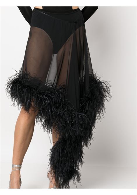 Black mya feather-embellished skirt - women THE ATTICO | 238WCS174A014F100